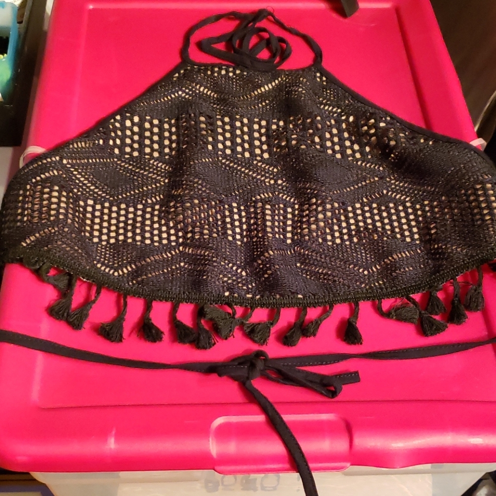 BOGO Crop crochet lace fringe top